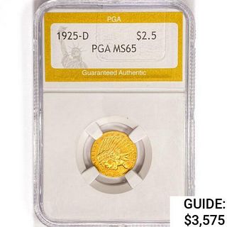 1925-D $2.50 Gold Quarter Eagle PGA MS65 