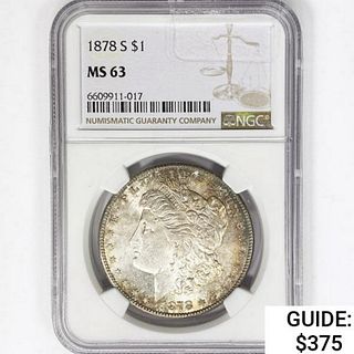 1878-S Morgan Silver Dollar NGC MS63 