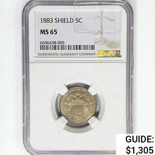 1883 Shield Nickel NGC MS65 