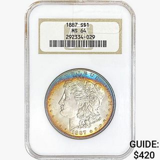 1887 Morgan Silver Dollar NGC MS64 