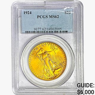 1924 $20 Gold Double Eagle PCGS MS62 