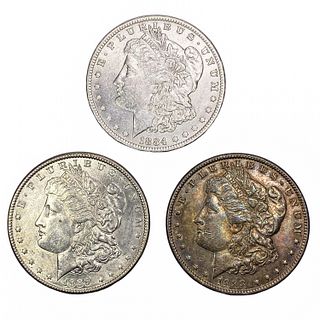 1884-1889 Morgan Silver Dollars [3 Coins]