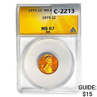 1975 Lincoln Memorial Cent ANACS MS67 RB