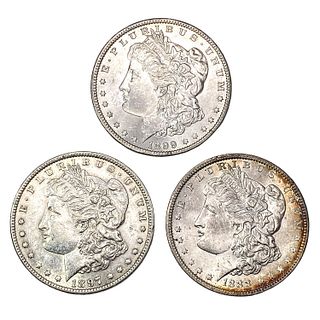 1888-1899 Morgan Silver Dollars [3 Coins]