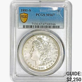 1881-S Morgan Silver Dollar PCGS MS67 