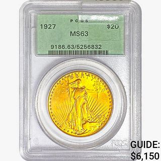 1927 $20 Gold Double Eagle PCGS MS63 