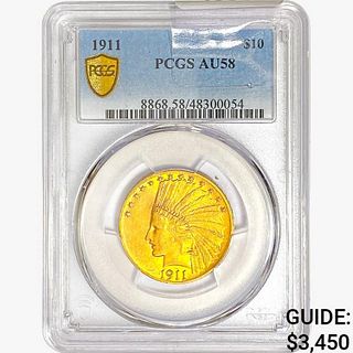 1911 $10 Gold Eagle PCGS AU58 