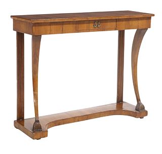 ITALIAN CARVED WALNUT CONSOLE TABLE