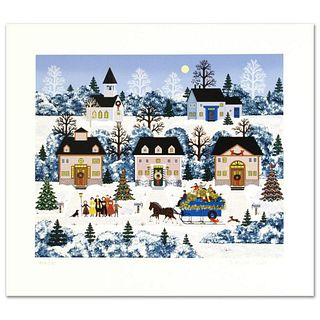 Jane Wooster Scott, "Holiday Sleigh Ride" Hand Signed Limited Edition Serigraph with Letter of Authenticity.