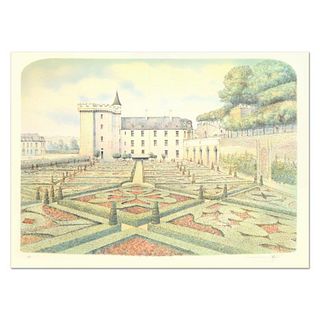 Rolf Rafflewski, "Chateau Villandry Gardens" Limited Edition Lithograph, Numbered and Hand Signed.