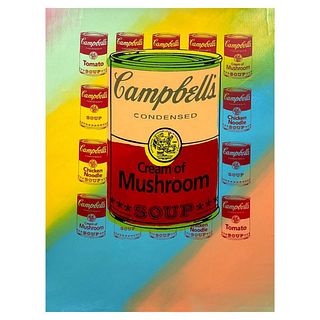Steve Kaufman (1960-2010), "Campbell's Soup Can" Hand Painted, Hand Pulled Unique Variation Silkscreen on Canvas, TP Numbered 35/50 and Hand Signed In