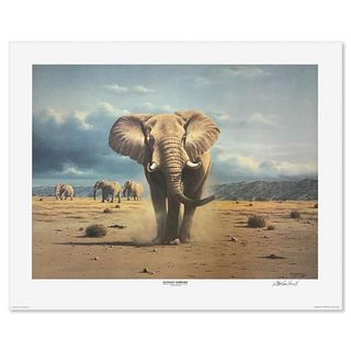 Rob MacIntosh, "Elephant Territory" Limited Edition Lithograph, Numbered and Hand Signed with Letter of Authenticity.