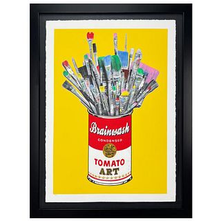 Mr. Brainwash, "Tomato Pop (Yellow)" Framed Limited Edition Hand-Finished Silk Screen. Hand Signed and Certificate of Authenticity.