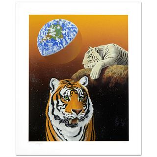 William Schimmel, "Our Home Too III (Tigers)" Limited Edition Serigraph, Numbered and Hand Signed with Certificate of Authenticity.