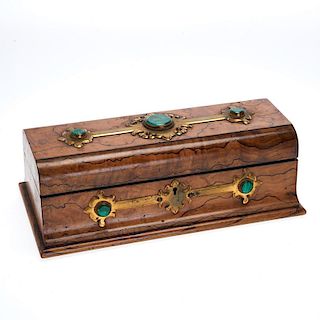 Early Tiffany & Co. bronze, burlwood box