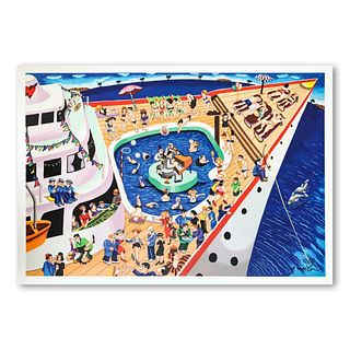Yuval Mahler, "The Cruise" Hand Signed Limited Edition Lithograph on Paper with Letter of Authenticity.