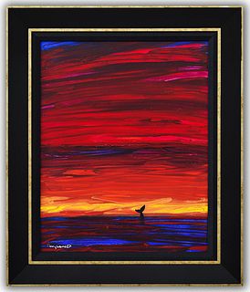 Wyland- Original Painting on Canvas "Whale Tail In the Light"