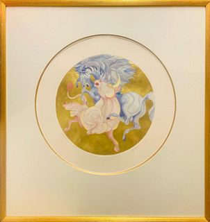 Guillaume Azulay- Hand colored with hand laid gold leaf serigraph