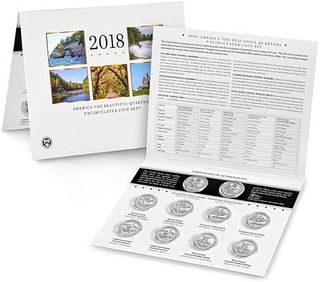 America the Beautiful Quarters 2018 Uncirculated Coin Set 10 Coins