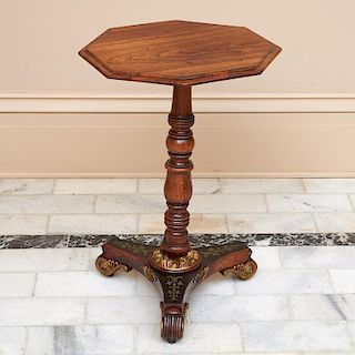 Regency brass inlaid occasional table