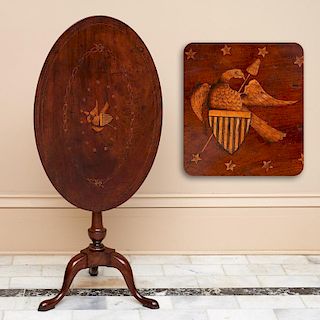 Federal inlaid mahogany tripod table