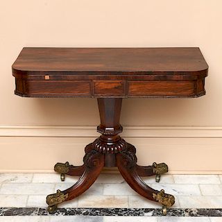George IV carved mahogany card table