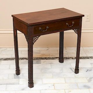 Chippendale fretted mahogany side table
