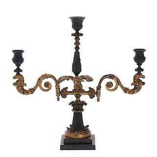 American Classical bronze eagle candelabrum