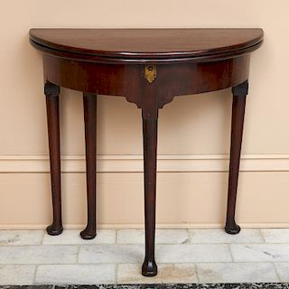 George II mahogany demi-lune tea table