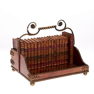Regency brass mounted book carrier