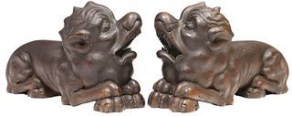 (2) CONTINENTAL CARVED GROTESQUES ARCHITECTURAL ELEMENTS
