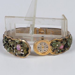 Pretty Pilgrim Jeweled Bracelet Wristwatch