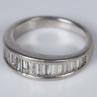 Contemporary Platinum and Diamonds Ring