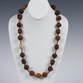 Chinese Carved Arhat Buddhism Bead Necklace
