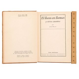 Las Grandes Novelas de Juan Rulfo El Llano en Llamas y Pedro Páramo. 2da edición, firmados y dedicados. México: 1955 y 1959. Piezas: 2.