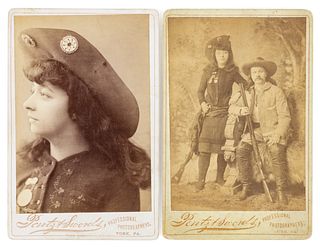 WILD WEST PAWNEE BILL AND MAY LILLIE CABINET PHOTOGRAPHS, LOT OF TWO