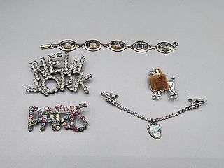 Large Group of Vintage Rhinestone Pins and More 