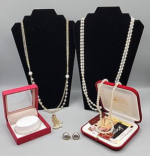 Group of Faux Pearl Jewelry-Majorica and More
