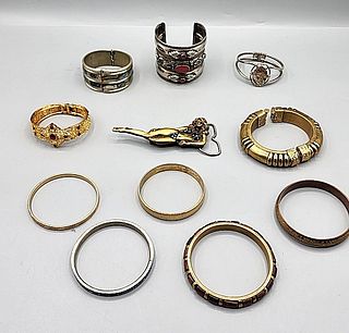 Group of Vintage and Modern Bangles and More