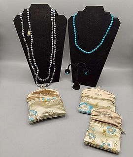 2 Dyed Freshwater Pearl Necklaces- Honora