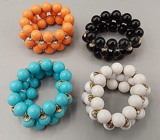 4 Chunky Plastic Bead Bracelets