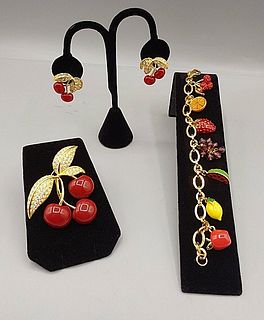 Group of Joan Rivers Fruit Jewelry- Cherries and More