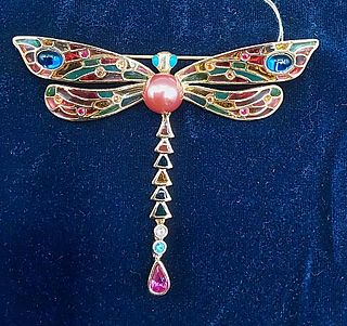 Plique a Jour Dragonfly Brooch by Joan Rivers