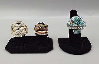 5 Gold Tone Fashion Rings-Milor Italy and More