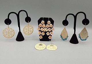 4 Pairs of Statement Earrings-Joan Rivers and More 