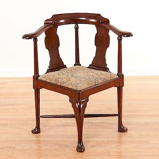 Antique English mahogany corner chair