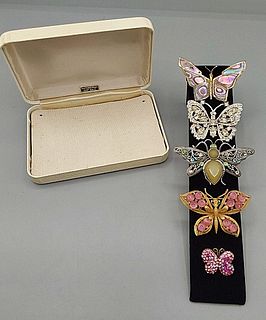 5 Butterfly Brooches-Vintage c1960 and More 