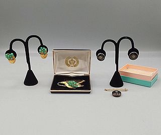2 Vintage c1960 Brooch and Earring Sets
