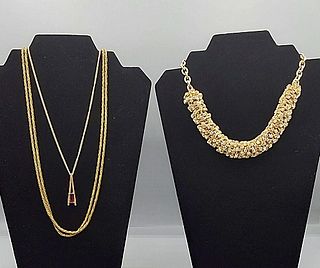 3 Gold Tone Necklaces-Ann Taylor and More