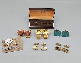 Group of Vintage c1960 Mens Cufflinks and More
